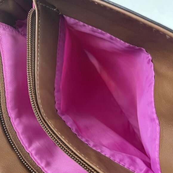 Lily Bloom Crossbody Purse Owls Medium Size Blue Brown Polyester Canvas - Picture 12 of 13